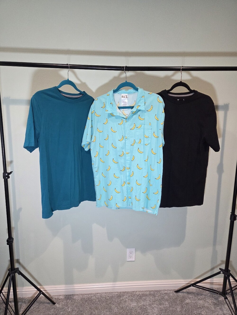 IML Banana Men's Button Up Short Sleeve Xersion 100% Cotton Shirt Bundle Sz L